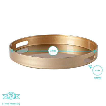 Argon Tableware Round Serving Tray -33cm - Rose Gold