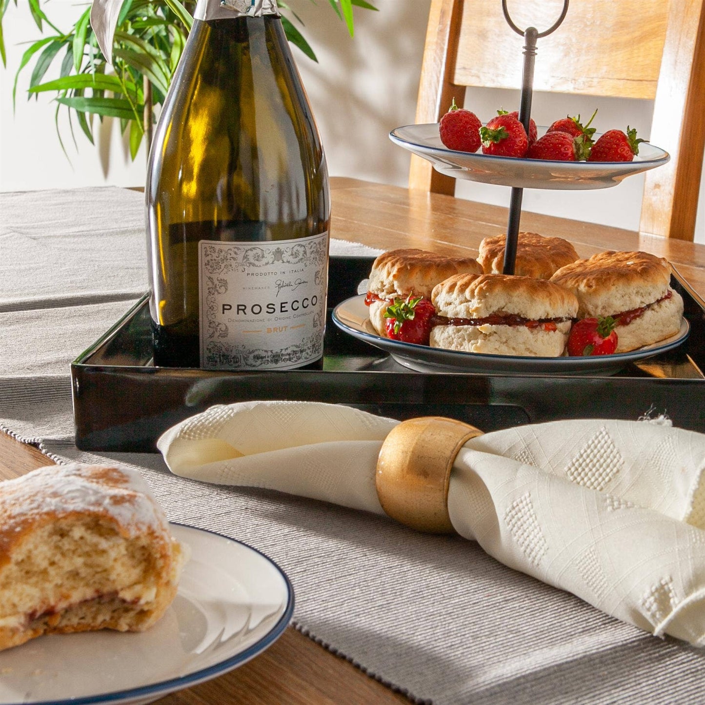 Argon Tableware Square Serving Tray -33cm - Black