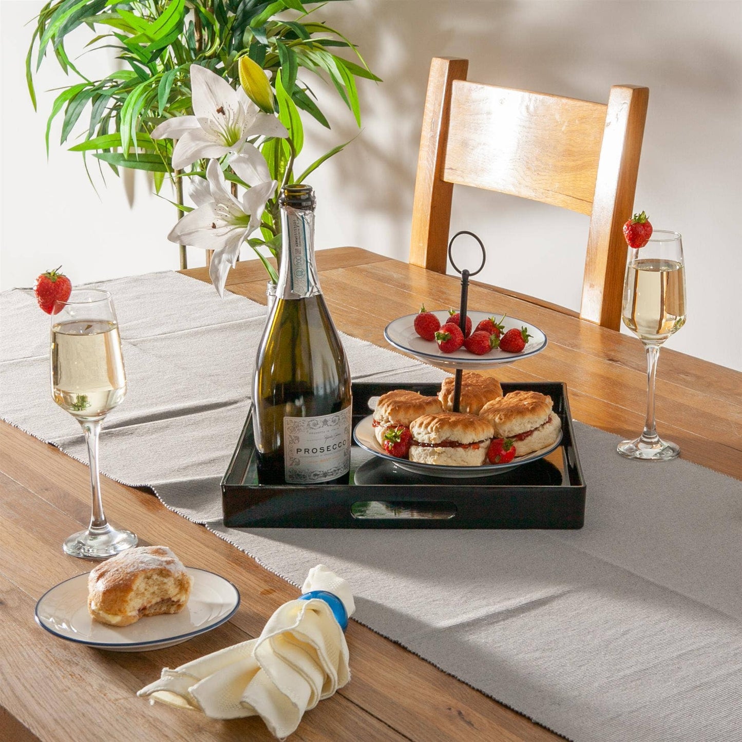 Argon Tableware Square Serving Tray -33cm - Black