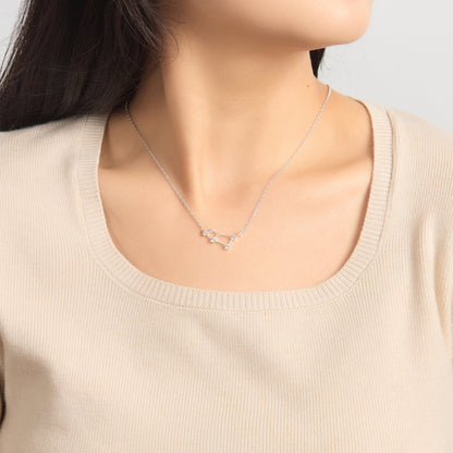 Aries Star Sign Zodiac Constellation Necklace and Quote Card with Zircondia® Crystals