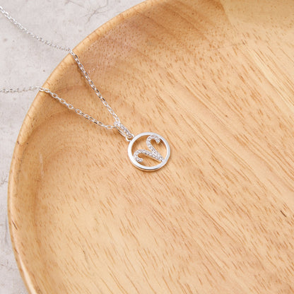 Collier Zodiaque Signe du Bélier et Carte de Citation avec Cristaux Zircondia®