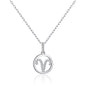 Aries Star Sign Zodiac Necklace with Zircondia® Crystals