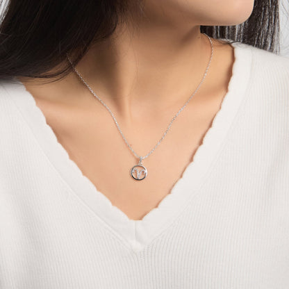 Aries Star Sign Zodiac Necklace with Zircondia® Crystals