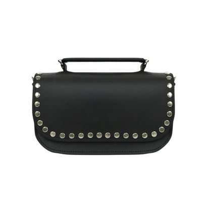 Aura Handmade Leather Bag - Black Studded