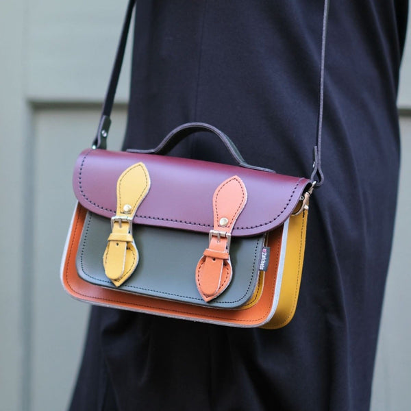 Autumnal Kaleidoscope Leather Micro Satchel