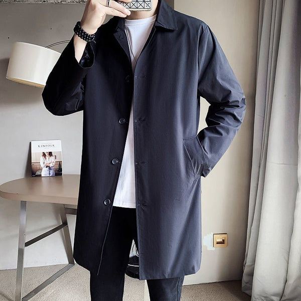 Men's Mid-Length Casual Trench Coat