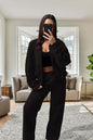 Survêtement molletonné bomber oversize pour femme - Veste zippée et pantalon large
