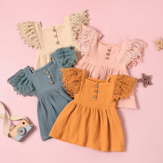 Kids Solid Color Sleeveless Dress