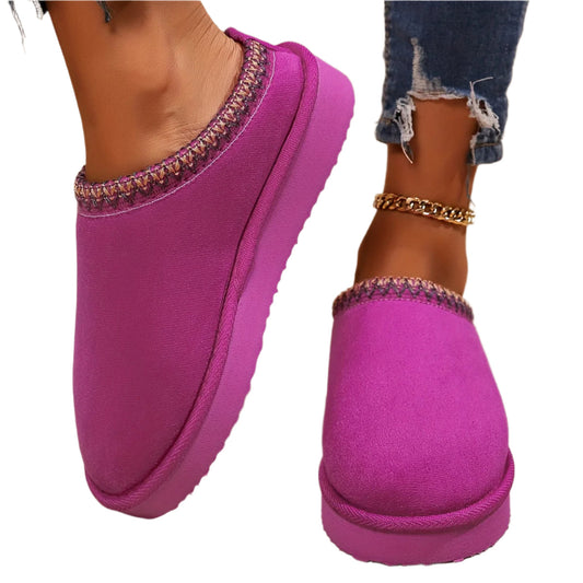 Chaussons d'intérieur chauds pour femmes avec semelle souple antidérapante et chaussons montants chauds