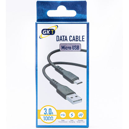 GK Telecom Black Micro USB to USB Cable - 1m