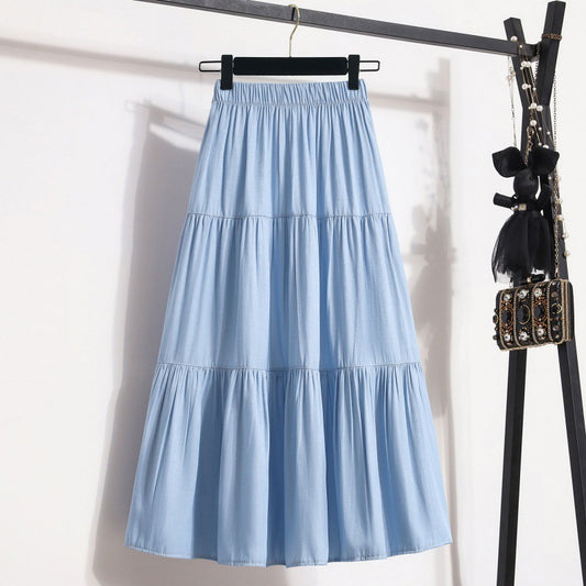 Silk Denim Skirt For Women