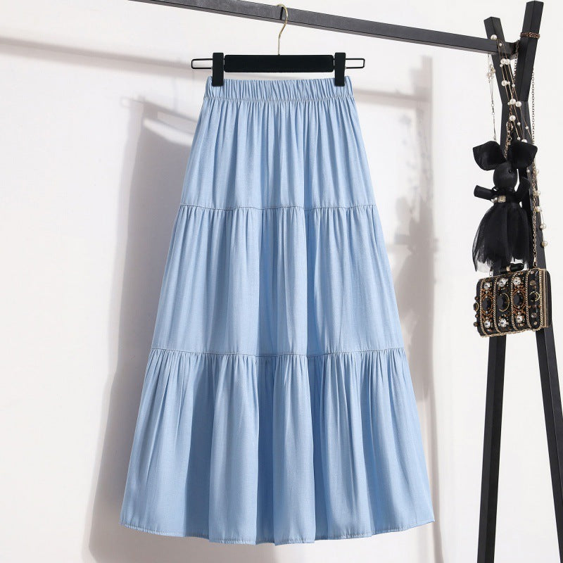 Silk Denim Skirt For Women