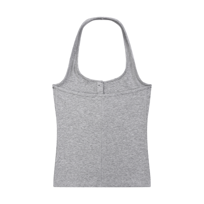 Women's Ribbed Henley Tank Top 250GSM