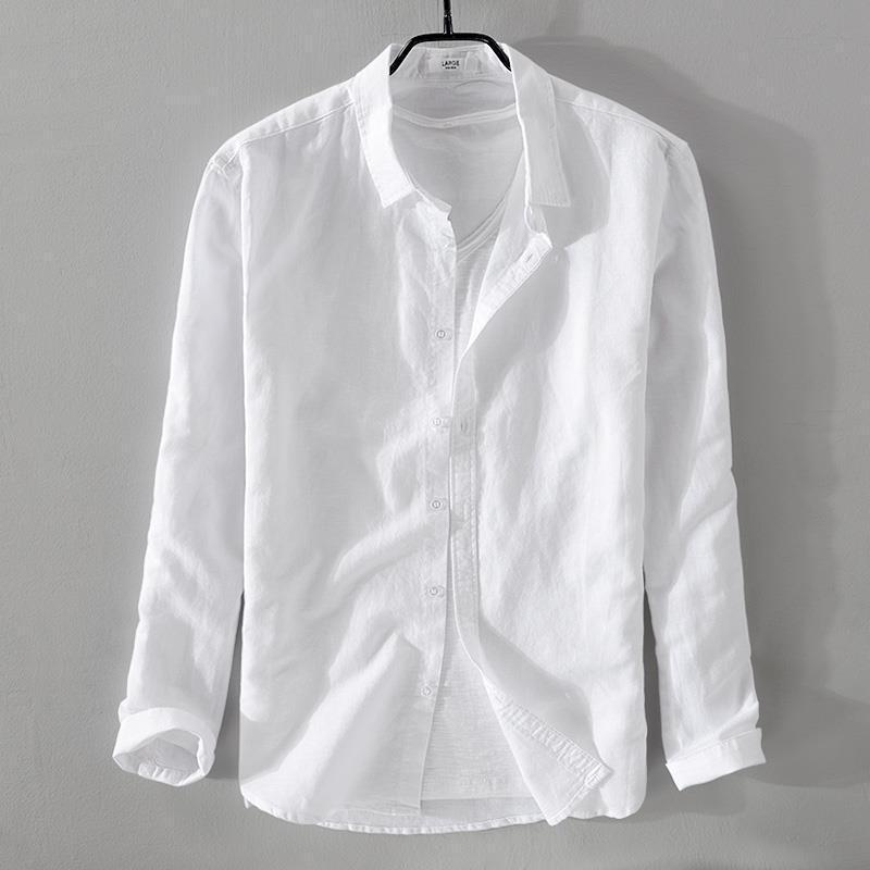 Men's Cotton Linen Long Sleeve Shirt
