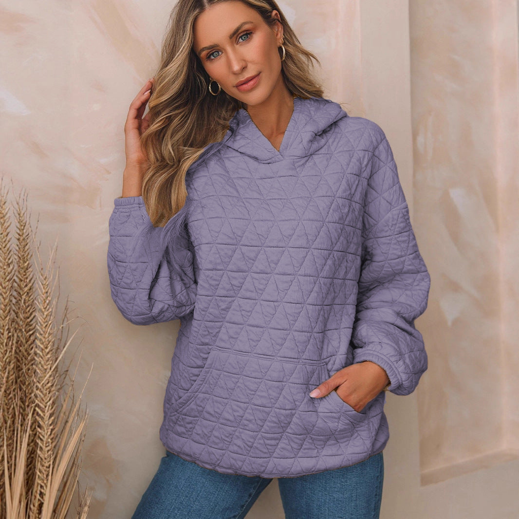 Women's Solid Color Hooded Sweater Regular Sleeve