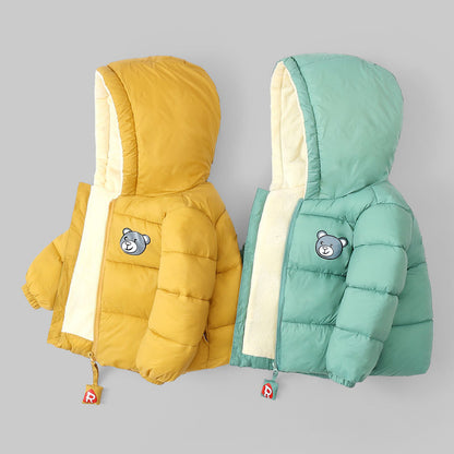 Children's Down Cotton-padded Warm Coat With Extra Fleece Lining