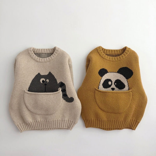 Cartoon Baby Soft Glutinous Sweater Cute Big Pocket - Stuffs & Savers