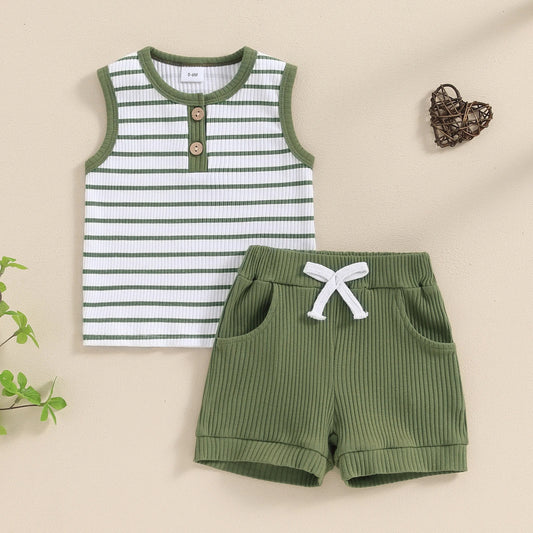 Round Neck Top Sports Shorts Suit