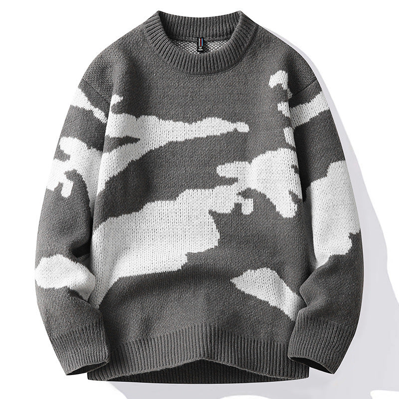 Loose knitted printed sweaters
