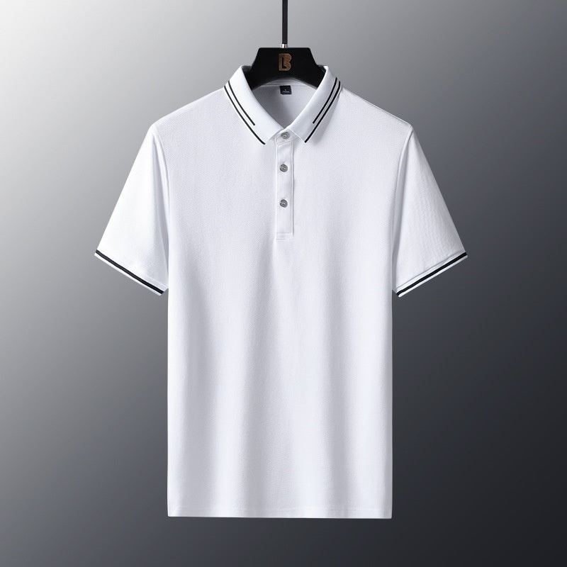 Anti-wrinkle Breathable Turn-down Collar Solid-color Shirt