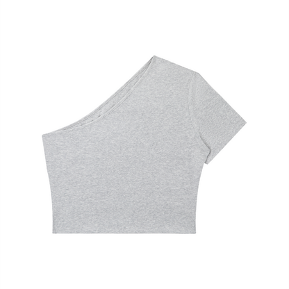 Women's One-Shoulder Crop T-Shirt 250GSM