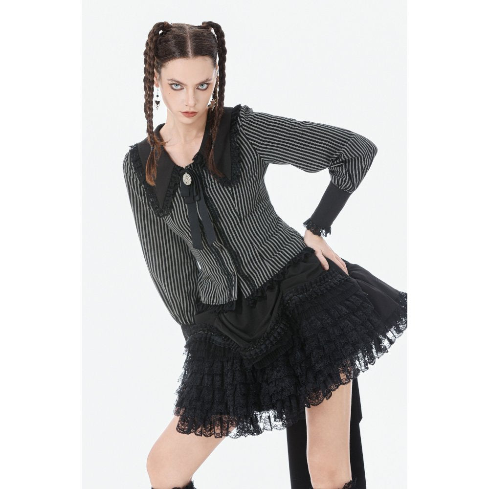 Chemise Gothique Col Peter Pan Dentelle Dark in Love