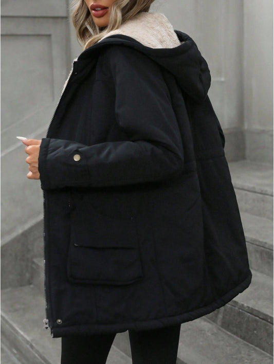 Aveloria Loose Casual Versatile Hooded Zip-Up jacket
