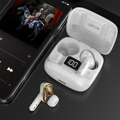 Nouveaux mini écouteurs Bluetooth sans fil transparents avec affichage numérique et réduction de bruit ENC, véritablement sans fil pour le sport et la musique