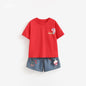 Girls Cartoon T-Shirt & Denim Shorts Set