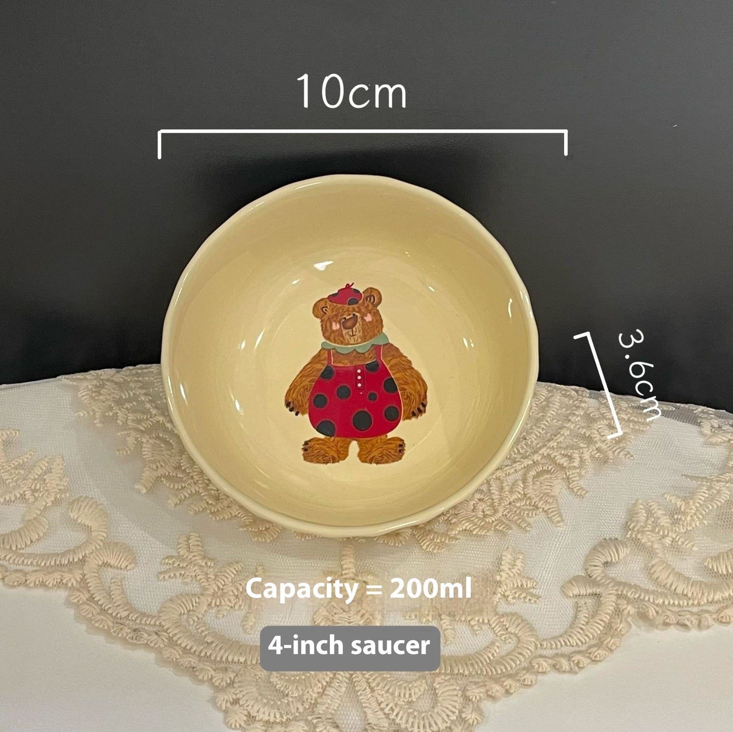Cute Modern Three Bear Ceramic Tableware Suit