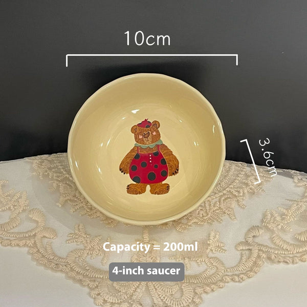 Cute Modern Three Bear Ceramic Tableware Suit