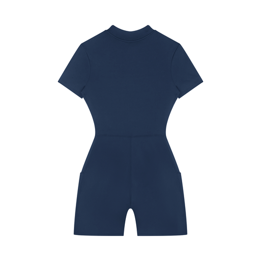 Women's Quarter-Zip Short Sleeve Romper