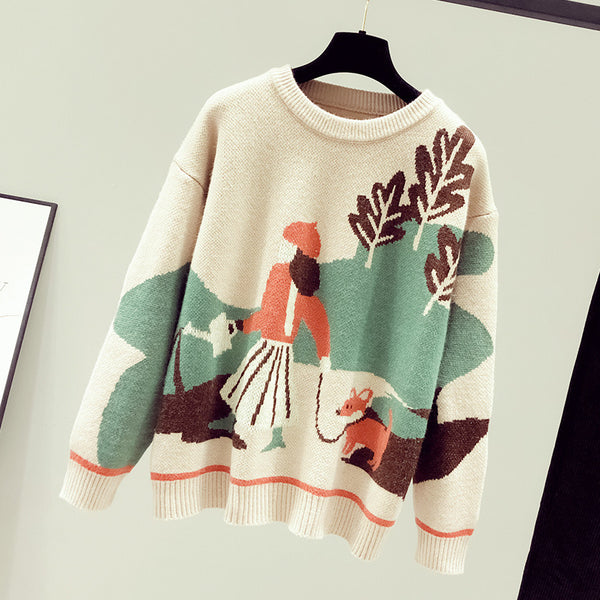 Retro Hong Kong Style Mock Neck Sweater Women - Stuffs & Savers