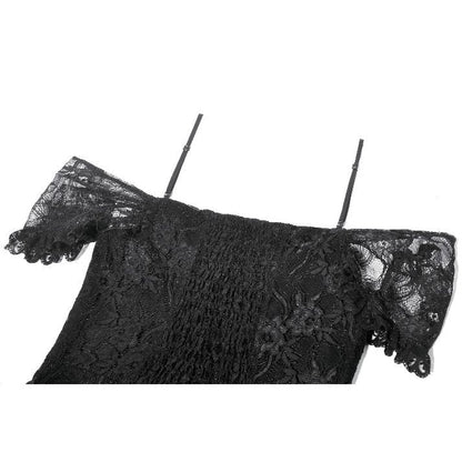 Dark in Love Romantic Gothic Lace Layered High-Low Dress