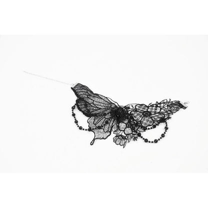 Collier Lysandra papillon dentelle perlé Dark in Love