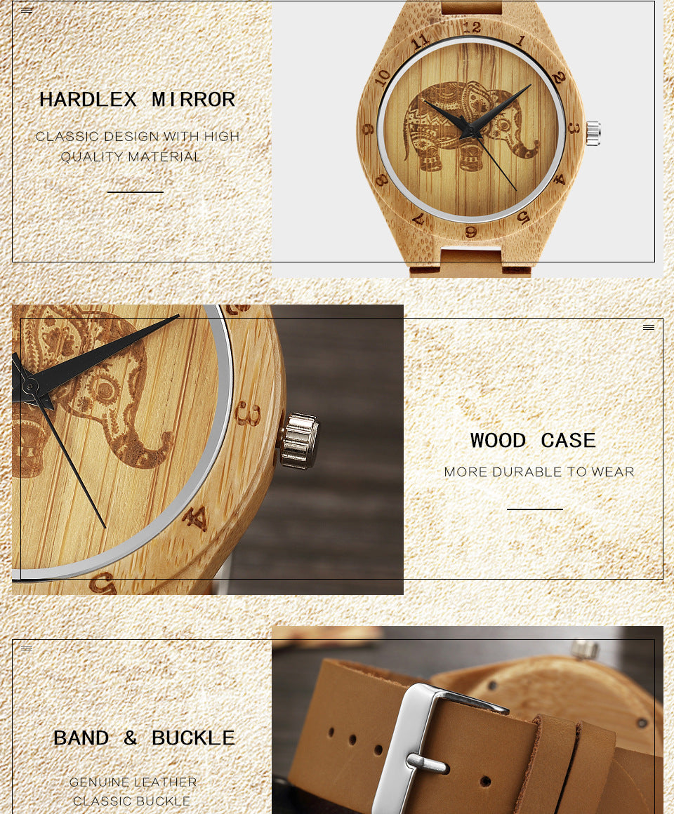 Bamboo Wood Quartz Watch
