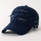 Casquette de baseball légère et réglable avec texte brodé au dos, tissu multicouche effet vieilli –
