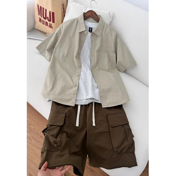 Men's Pure Cotton Workwear Short-Sleeve Shirt