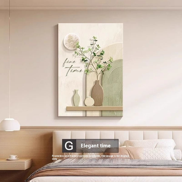 Peinture décorative murale à personnage abstrait au trait, style crème
