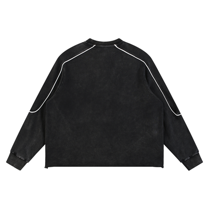 Waran Mineral Wash Piping Raw Hem Sweatshirt 420GSM