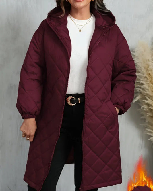 Womens Hooded Zipper Cotton Jacket