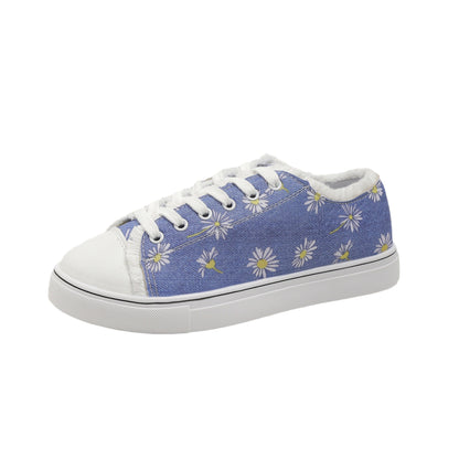 Flower Fuzzy Lace-Up Sports-Style Flat Shoes