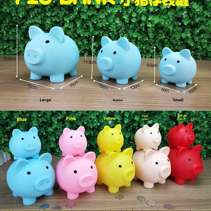 Children's Cute Cartoon Vinyl Pig Coin Bank Children Can't Break