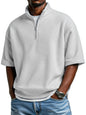 Men's Waffle Knit Half-Zip Polo Shirt - Short Sleeve