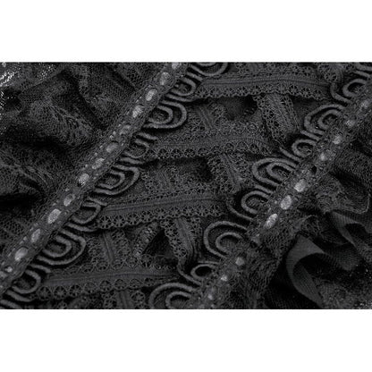 Dark in Love Ophelia Lace Off-Shoulder Gothic Top in Black