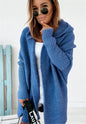 Women's Hooded Cardigan - Loose Knit Batwing Sleeve Sweater