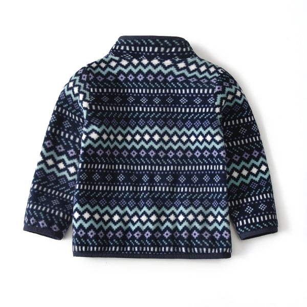 Baby Polar Fleece Jacket Navy Blue Striped