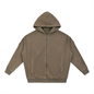 Snow Washed Tape Raw Edge Zip Hoodie 420GSM