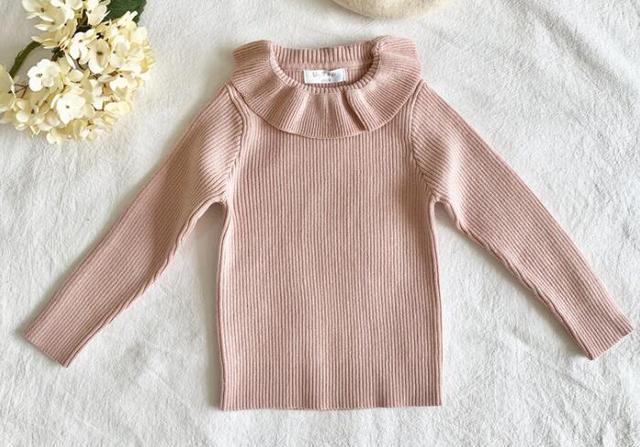 Kids Knitted Pullover Long Sleeve Lace Sweater