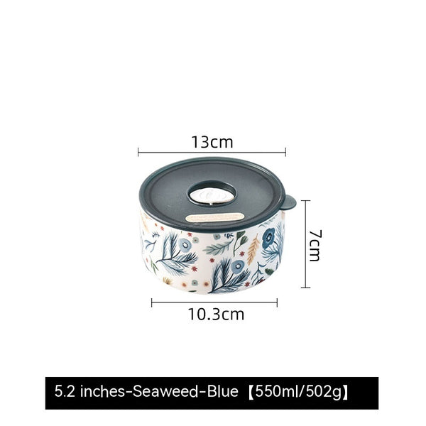 Portable box With Cover Ceramic Bowl